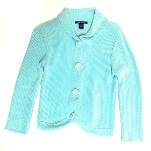 Lt Aqua Knitted Sweater with Buttons